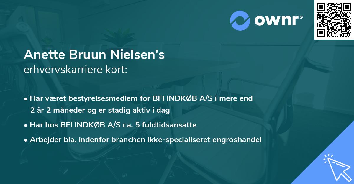 Anette Bruun Nielsen's erhvervskarriere kort