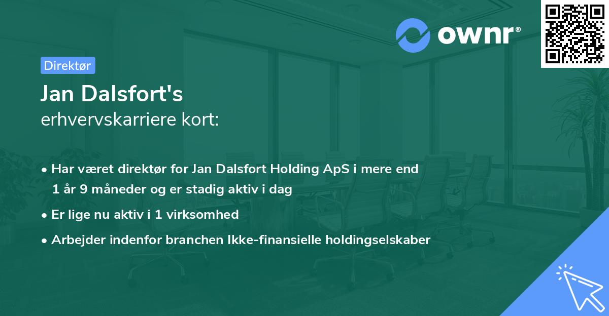 Jan Dalsfort's erhvervskarriere kort