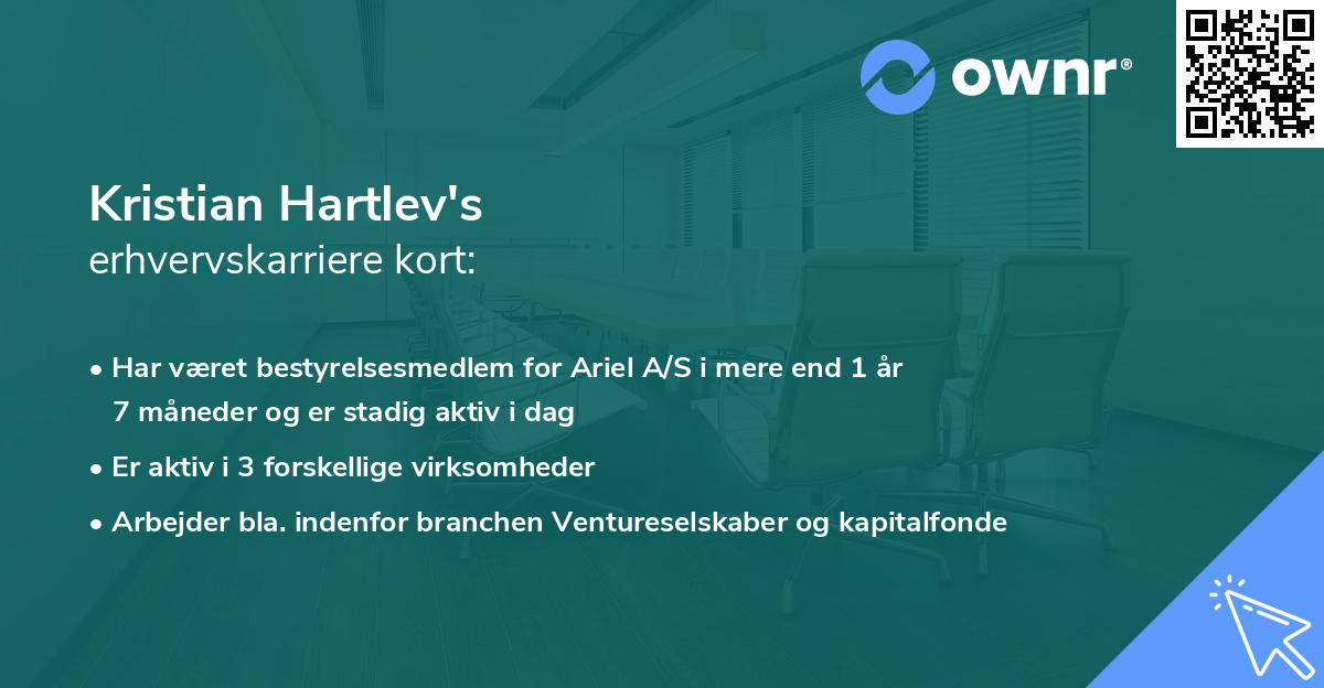 Kristian Hartlev's erhvervskarriere kort