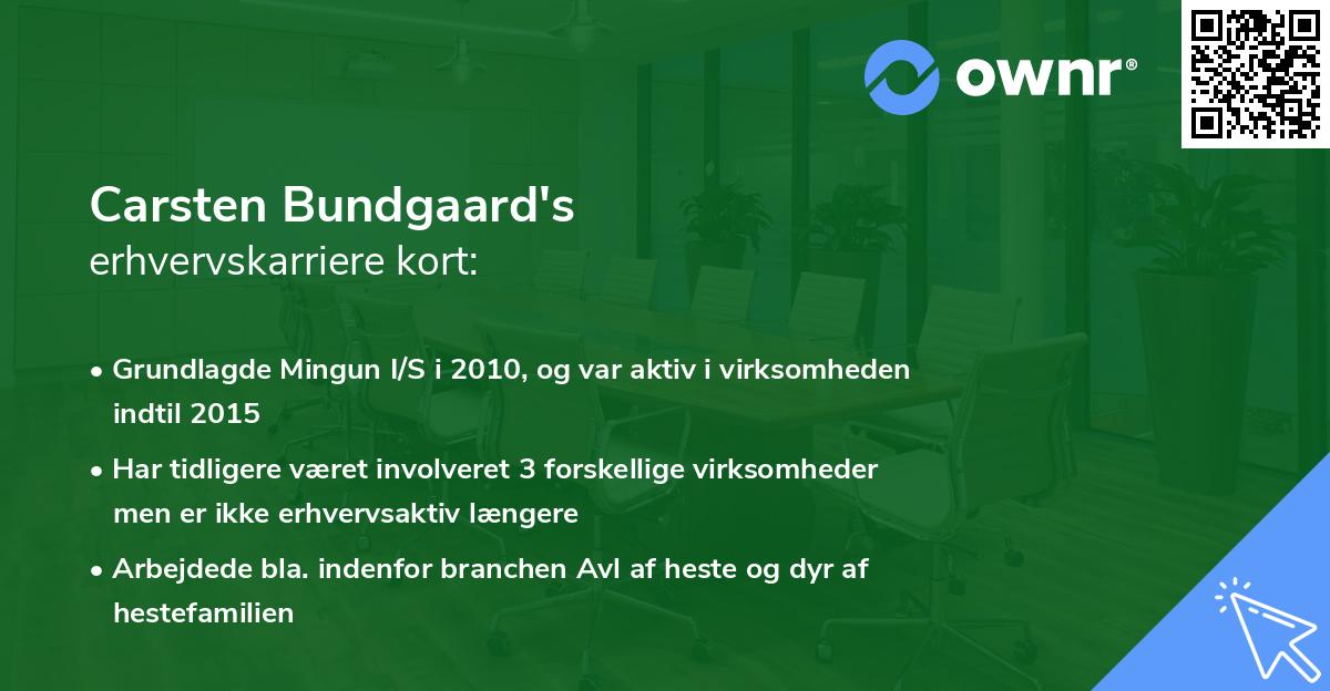Carsten Bundgaard's erhvervskarriere kort