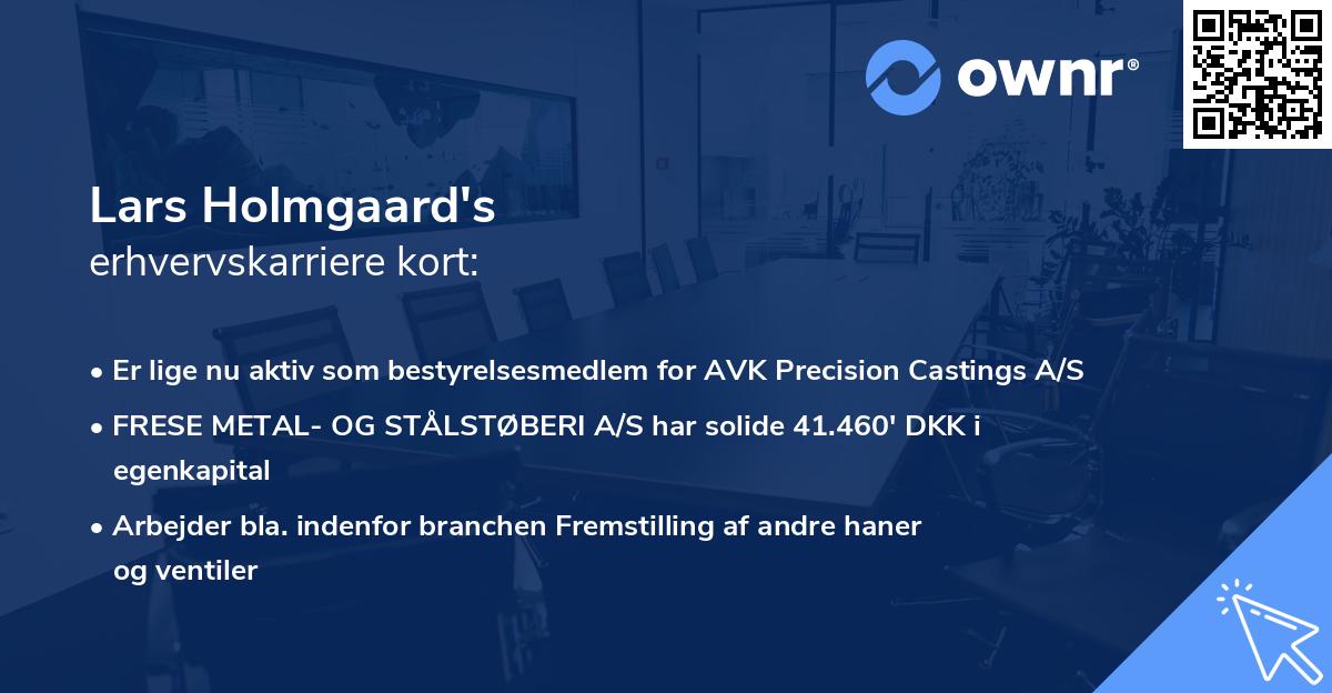 Lars Holmgaard's erhvervskarriere kort