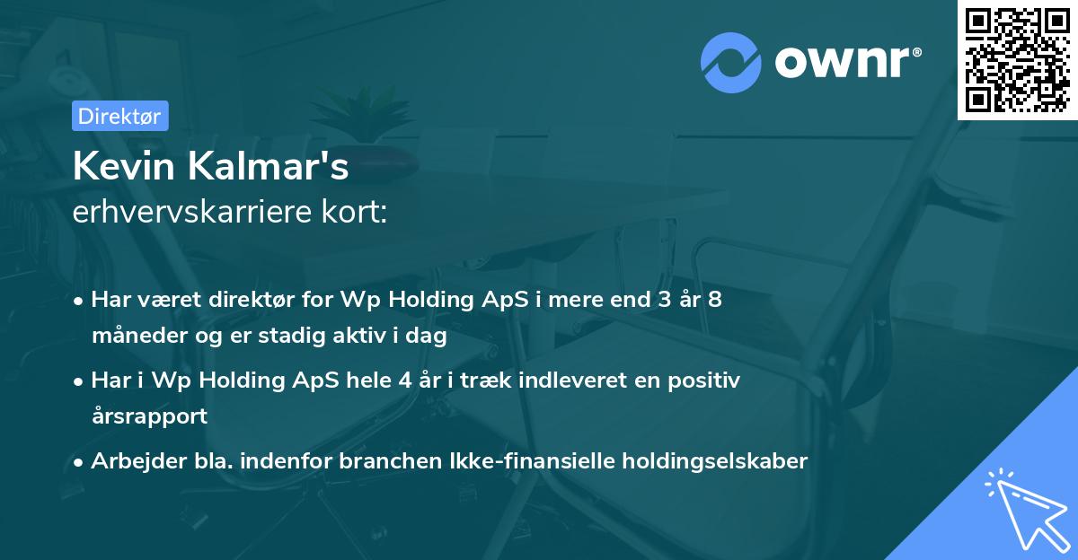Kevin Kalmar's erhvervskarriere kort