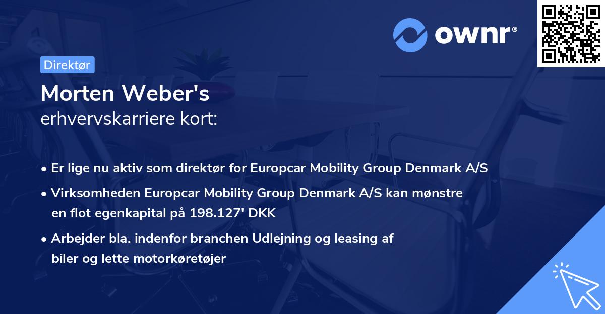 Morten Weber's erhvervskarriere kort