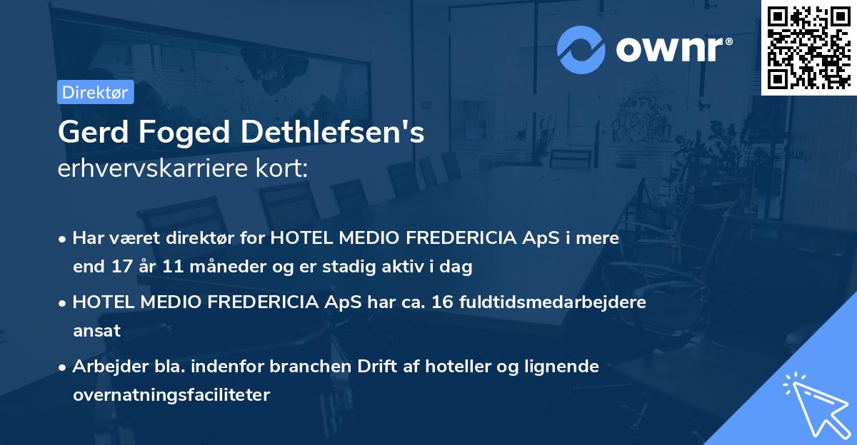 Gerd Foged Dethlefsen's erhvervskarriere kort