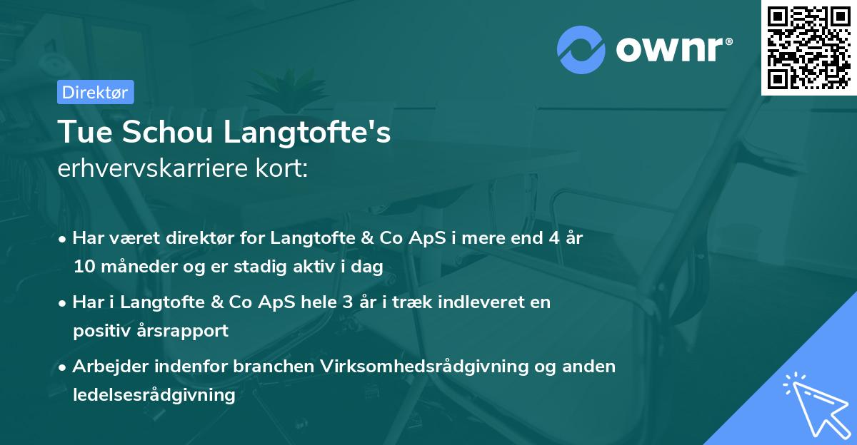 Tue Schou Langtofte's erhvervskarriere kort