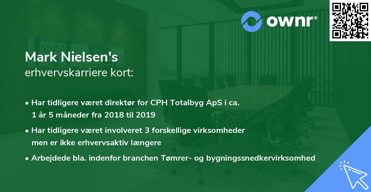 Mark Nielsen's erhvervskarriere kort