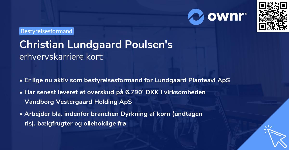 Christian Lundgaard Poulsen's erhvervskarriere kort