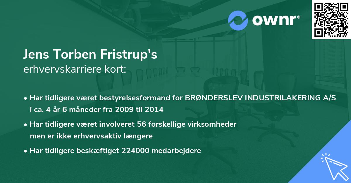 Jens Torben Fristrup's erhvervskarriere kort