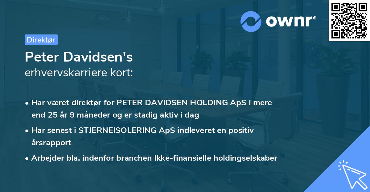 Peter Davidsen's erhvervskarriere kort