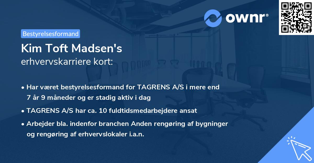 Kim Toft Madsen's erhvervskarriere kort