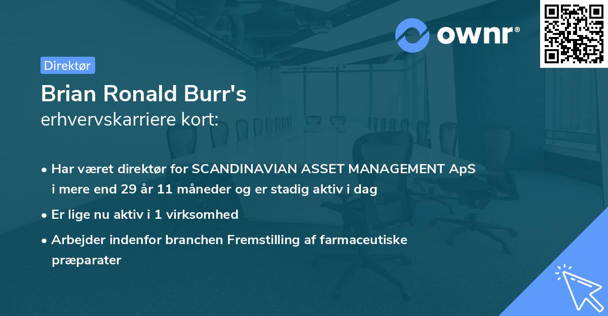Brian Ronald Burr's erhvervskarriere kort