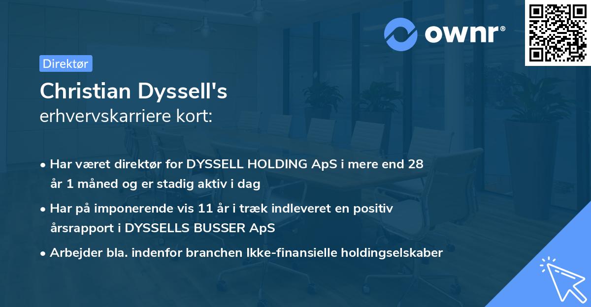 Christian Dyssell's erhvervskarriere kort