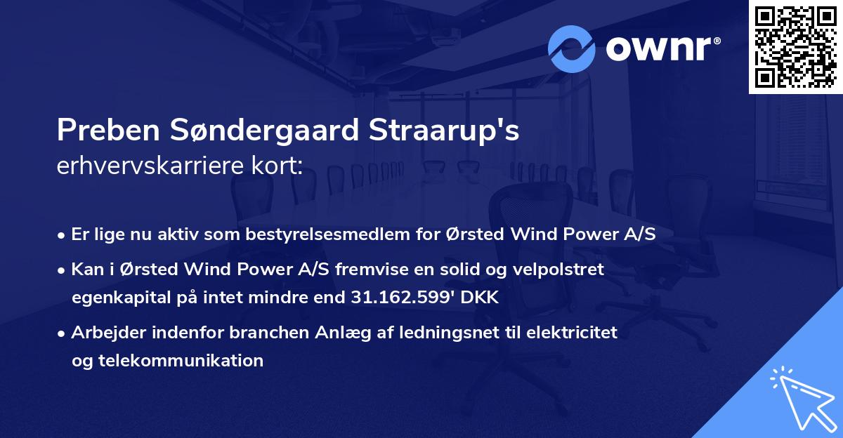 Preben Søndergaard Straarup's erhvervskarriere kort