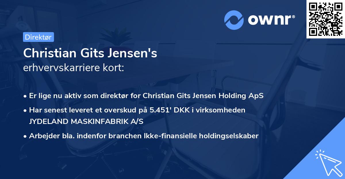 Christian Gits Jensen's erhvervskarriere kort