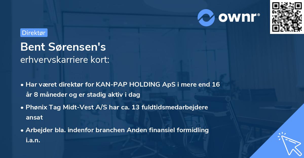 Bent Sørensen's erhvervskarriere kort