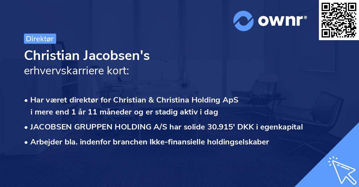 Christian Jacobsen's erhvervskarriere kort