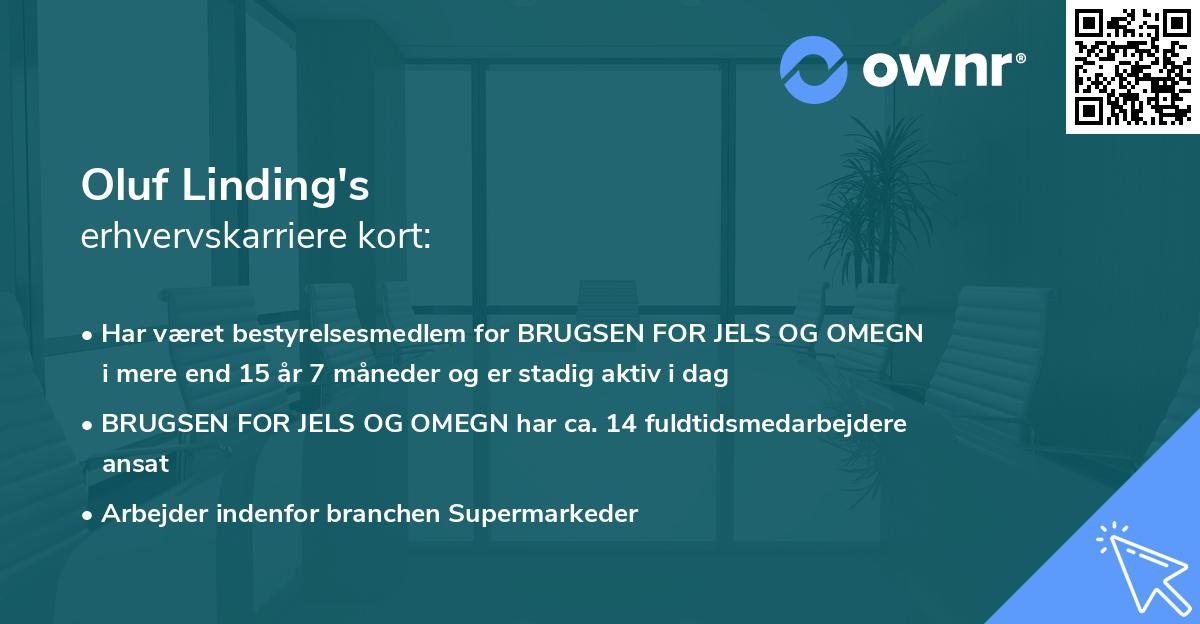 Oluf Linding's erhvervskarriere kort