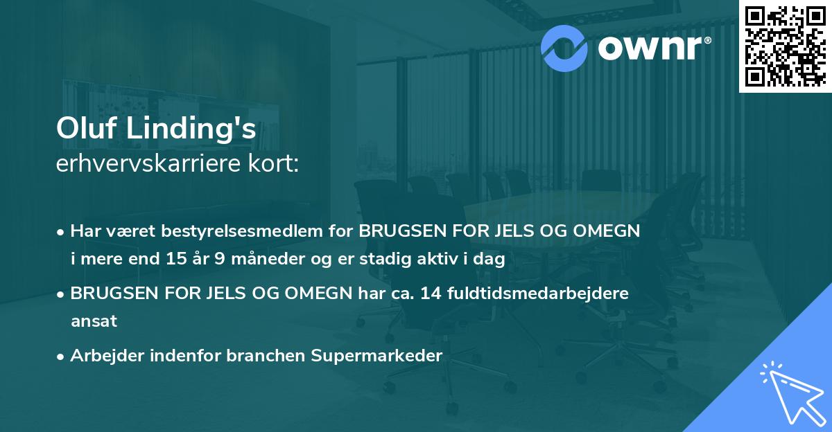 Oluf Linding's erhvervskarriere kort