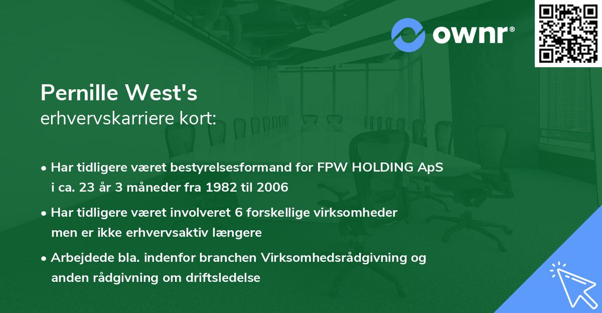 Pernille West's erhvervskarriere kort