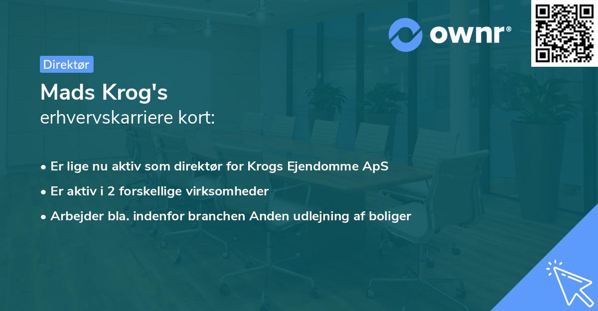 Mads Krog's erhvervskarriere kort