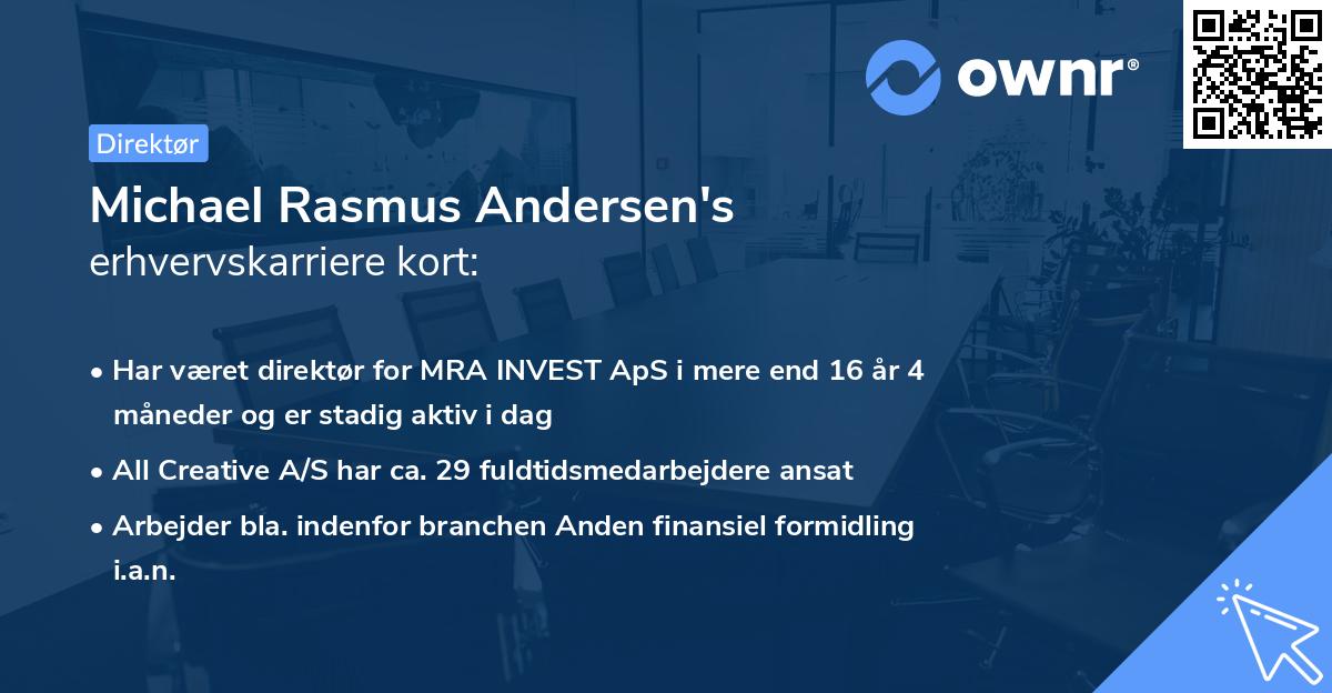 Michael Rasmus Andersen's erhvervskarriere kort