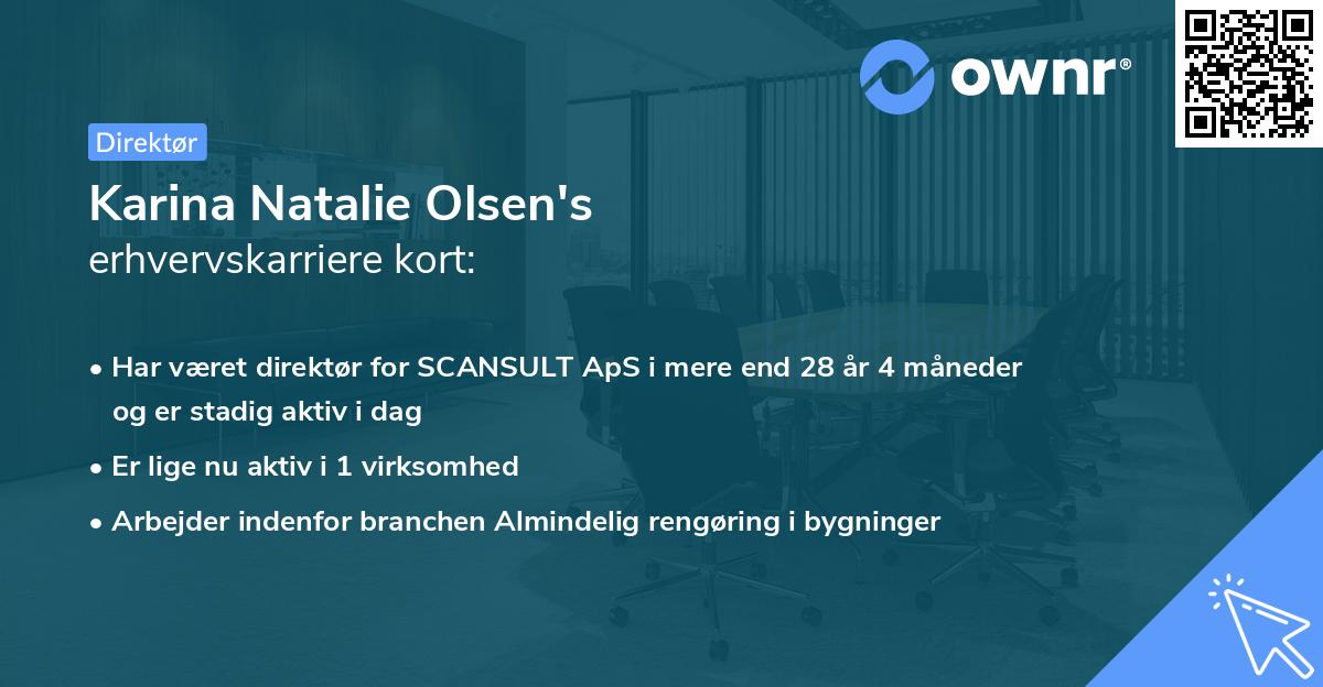 Karina Natalie Olsen's erhvervskarriere kort