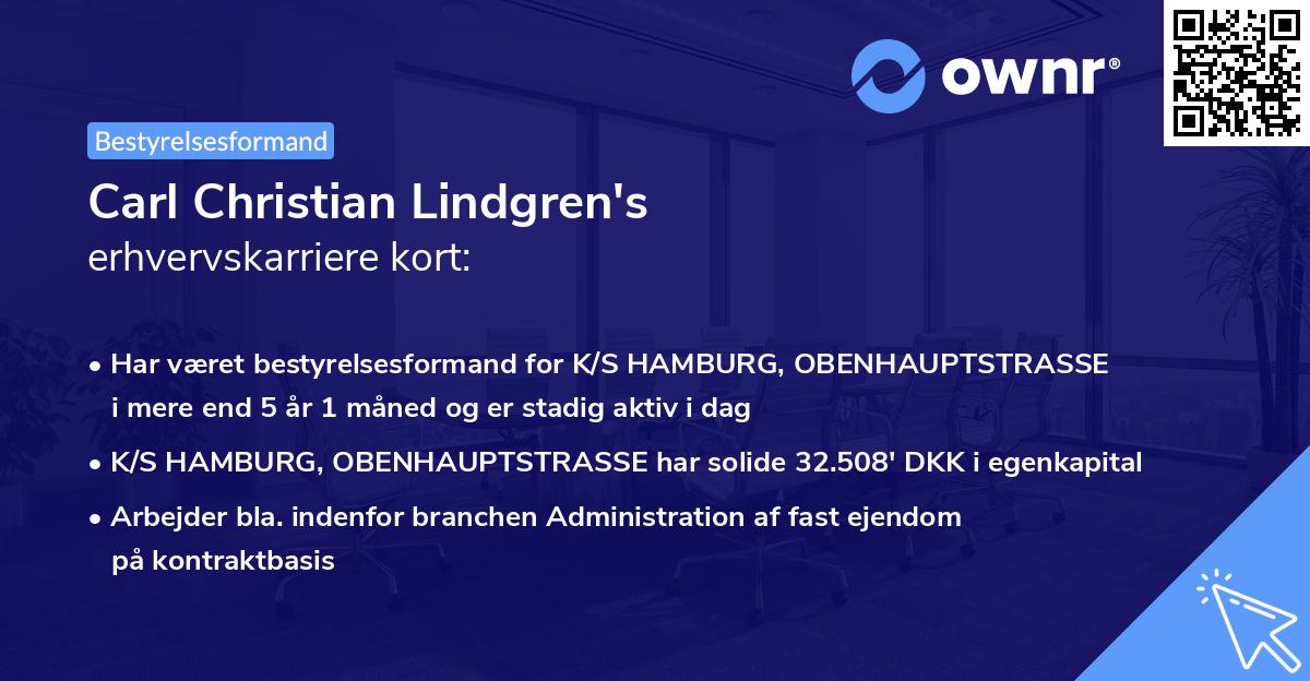 Carl Christian Lindgren's erhvervskarriere kort