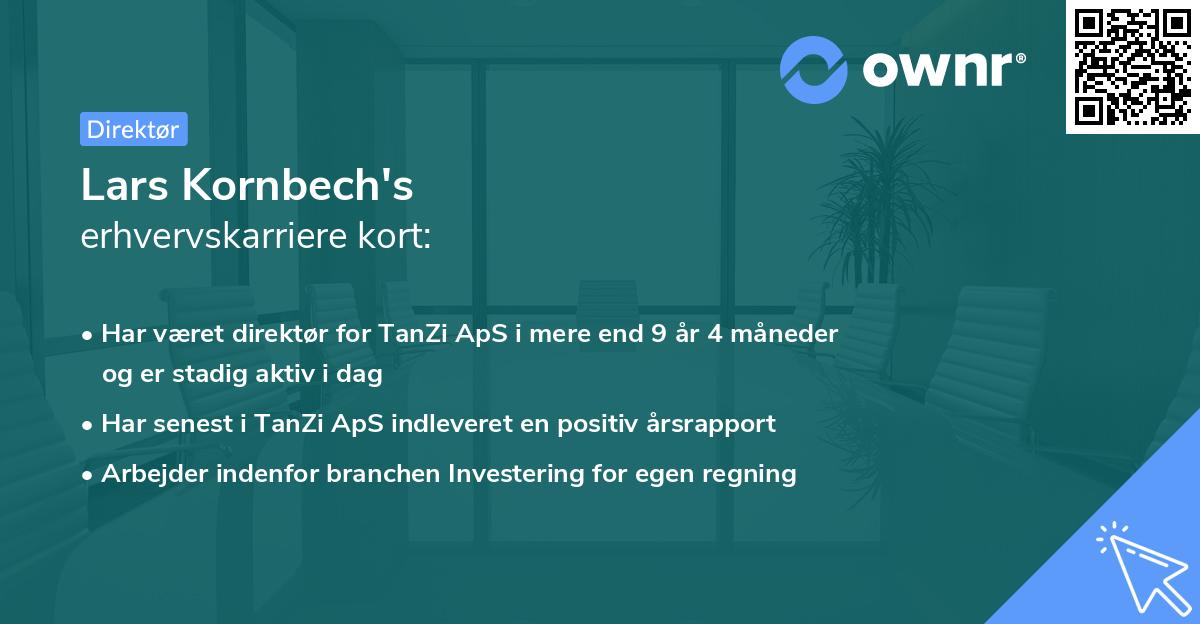 Lars Kornbech's erhvervskarriere kort