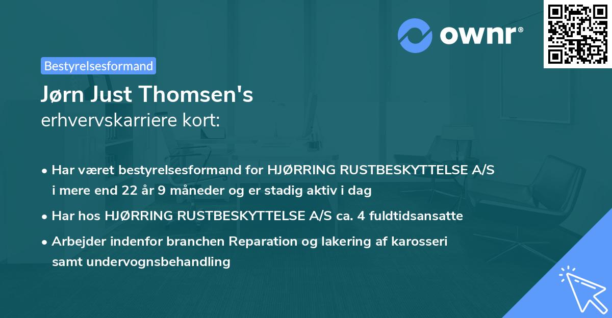 Jørn Just Thomsen's erhvervskarriere kort