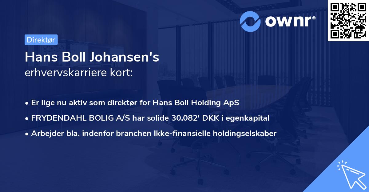 Hans Boll Johansen's erhvervskarriere kort