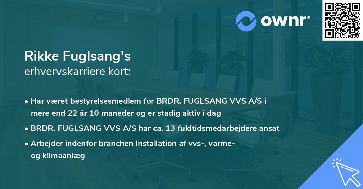Rikke Fuglsang's erhvervskarriere kort