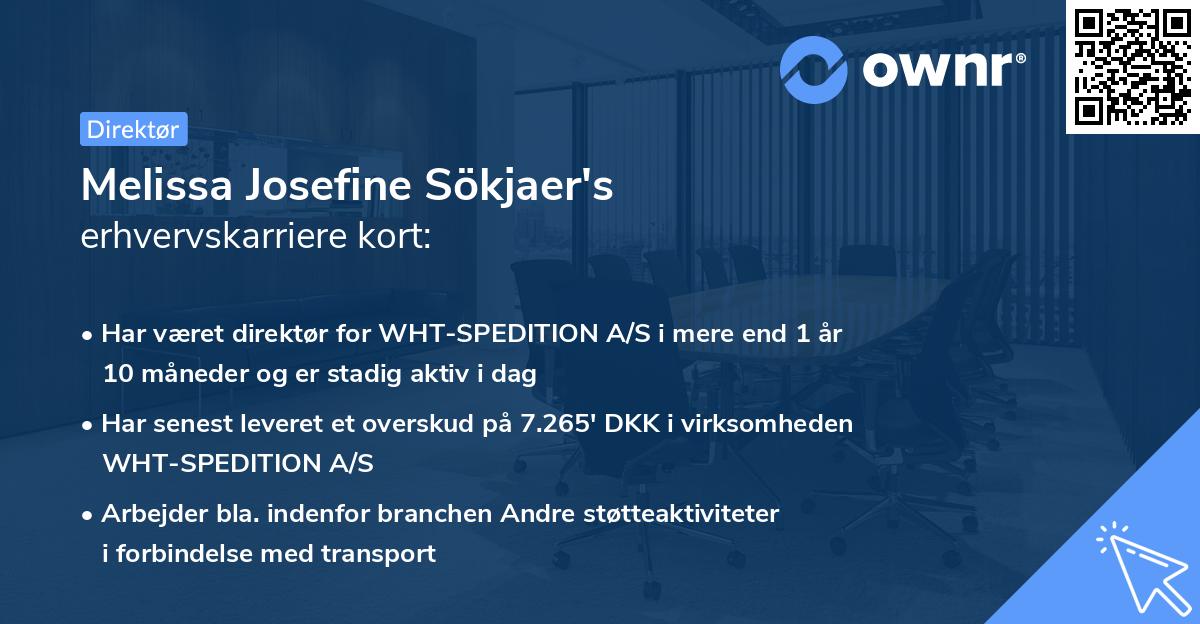 Melissa Josefine Sökjaer's erhvervskarriere kort