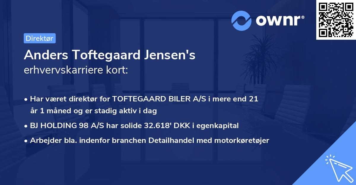 Anders Toftegaard Jensen's erhvervskarriere kort