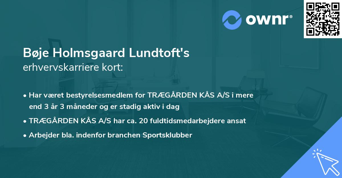 Bøje Holmsgaard Lundtoft's erhvervskarriere kort