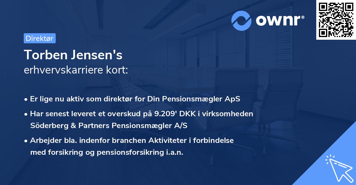 Torben Jensen's erhvervskarriere kort