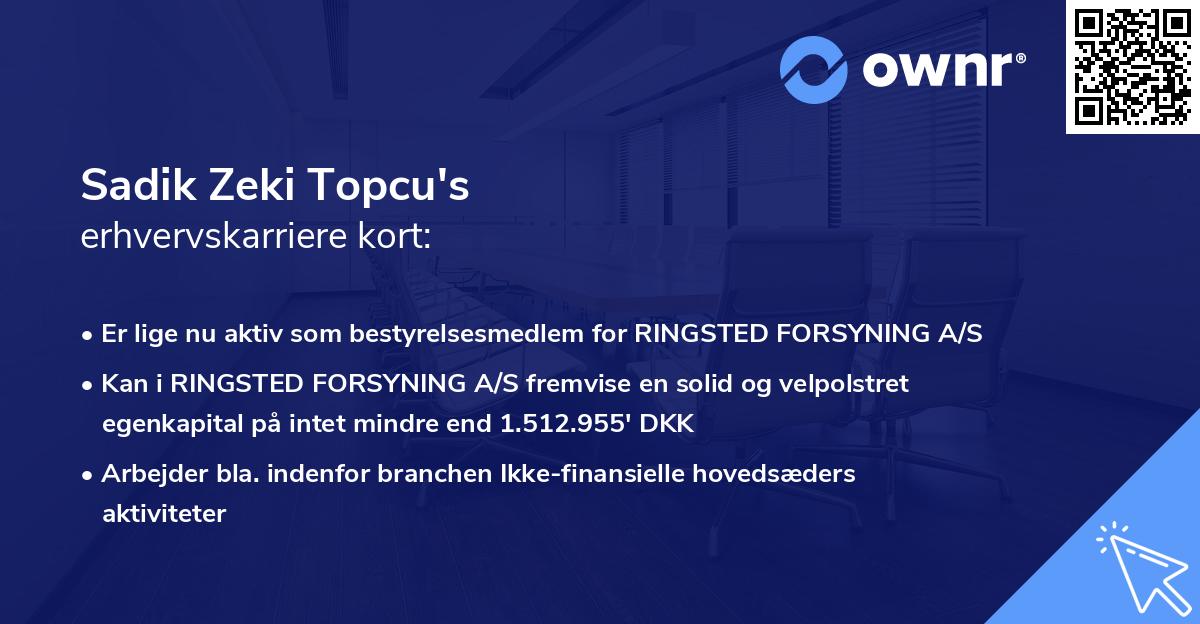 Sadik Zeki Topcu's erhvervskarriere kort