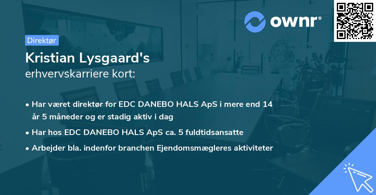 Kristian Lysgaard's erhvervskarriere kort