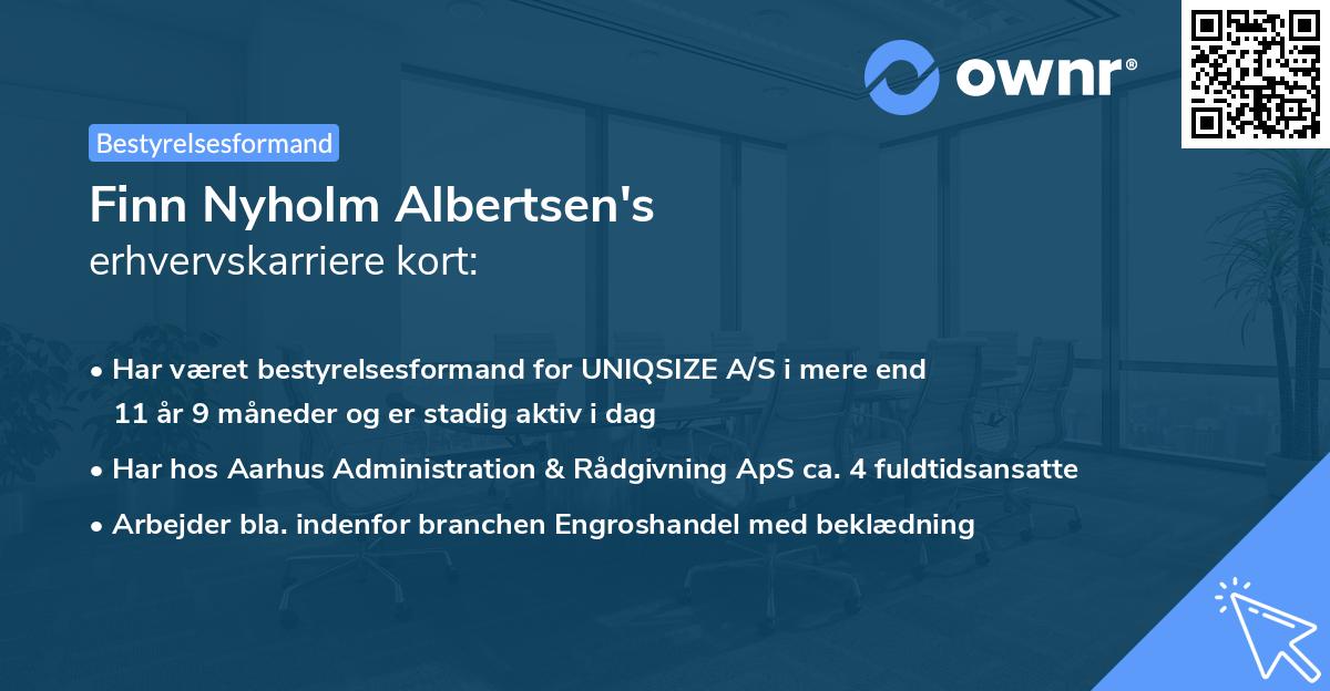 Finn Nyholm Albertsen's erhvervskarriere kort