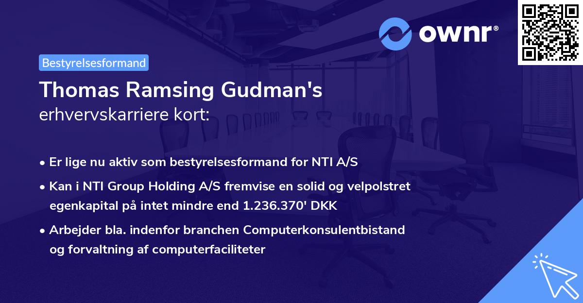 Thomas Ramsing Gudman's erhvervskarriere kort