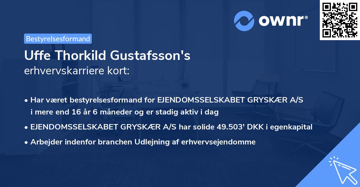 Uffe Thorkild Gustafsson's erhvervskarriere kort