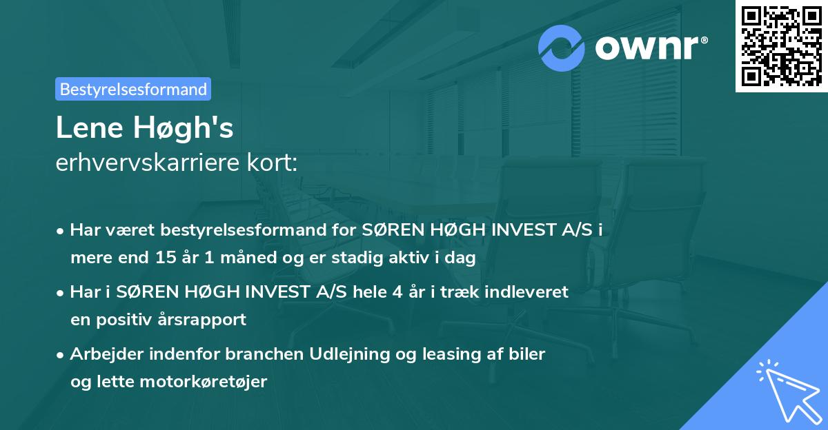 Lene Høgh's erhvervskarriere kort