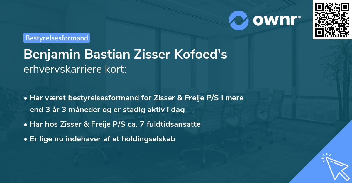 Benjamin Bastian Zisser Kofoed's erhvervskarriere kort