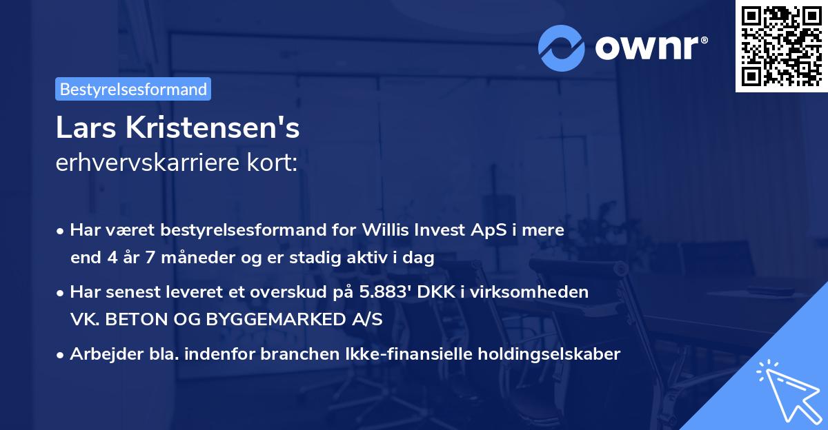 Lars Kristensen's erhvervskarriere kort