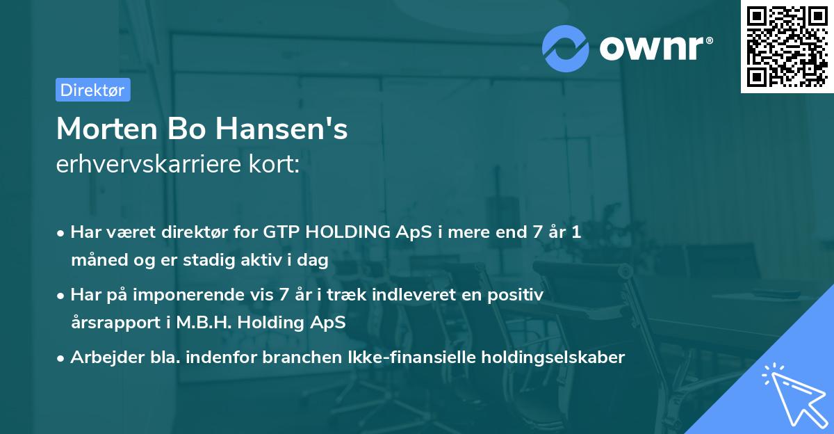 Morten Bo Hansen's erhvervskarriere kort