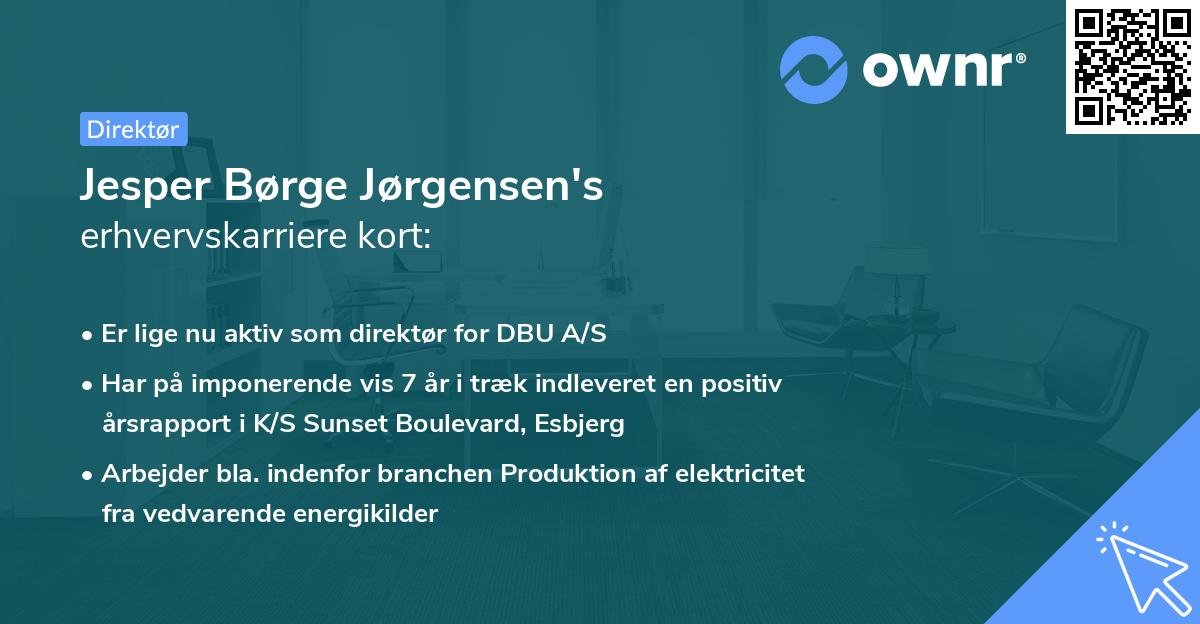 Jesper Børge Jørgensen's erhvervskarriere kort