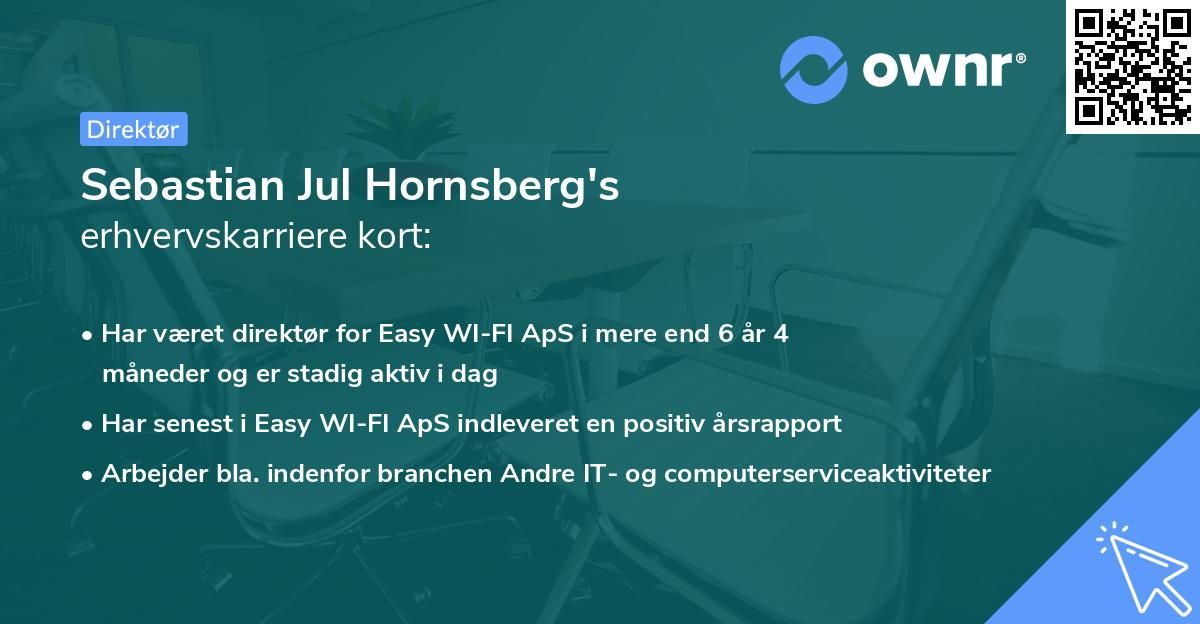 Sebastian Jul Hornsberg's erhvervskarriere kort