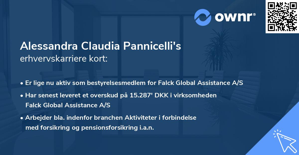 Alessandra Claudia Pannicelli's erhvervskarriere kort