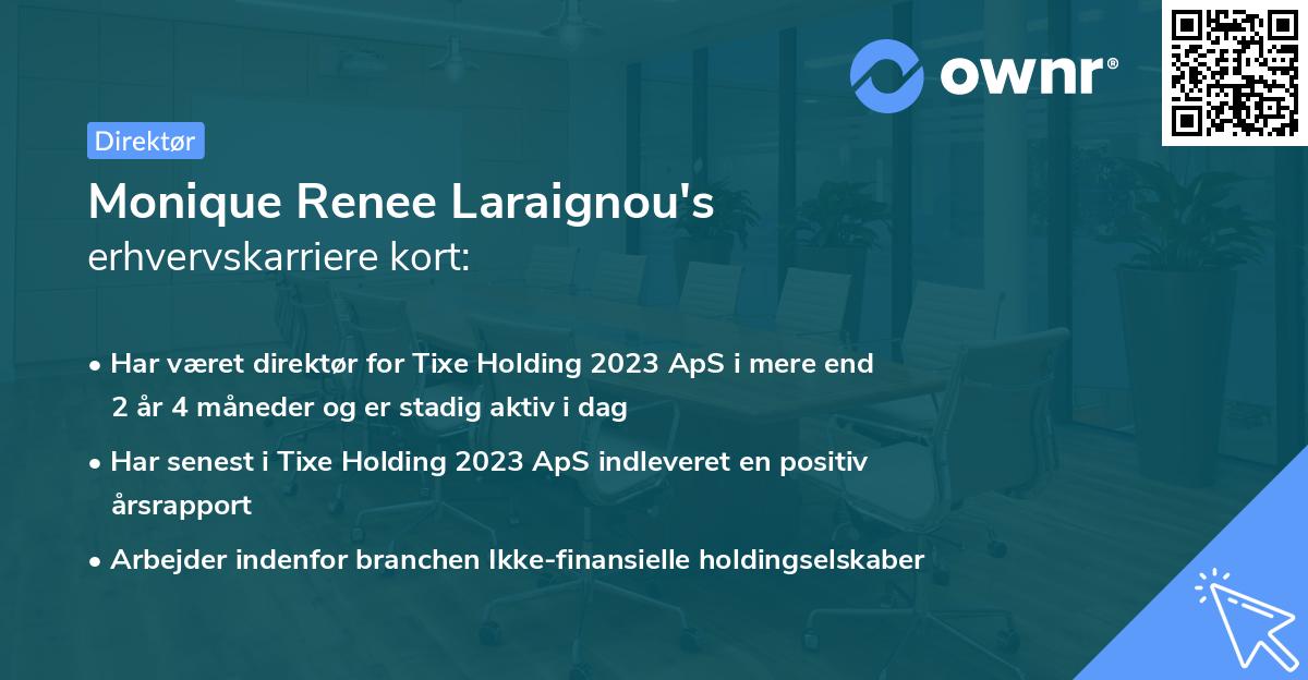 Monique Renee Laraignou's erhvervskarriere kort