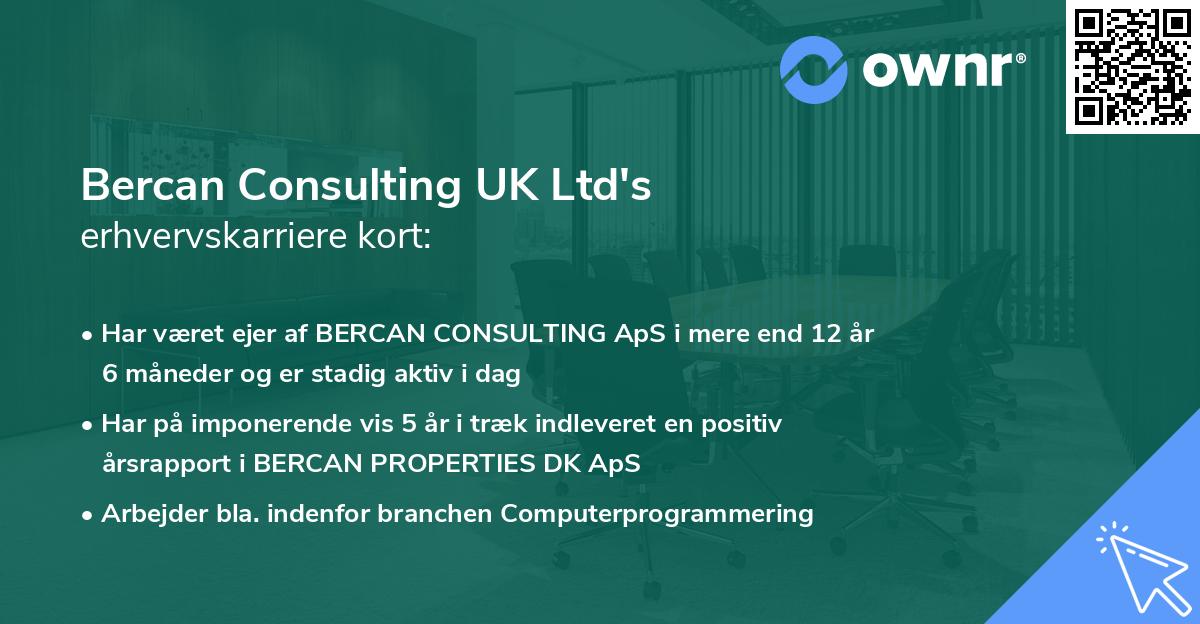 Bercan Consulting UK Ltd's erhvervskarriere kort