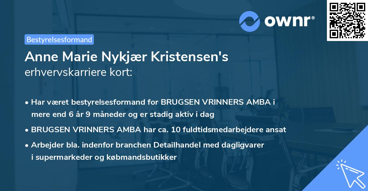 Anne Marie Nykjær Kristensen's erhvervskarriere kort